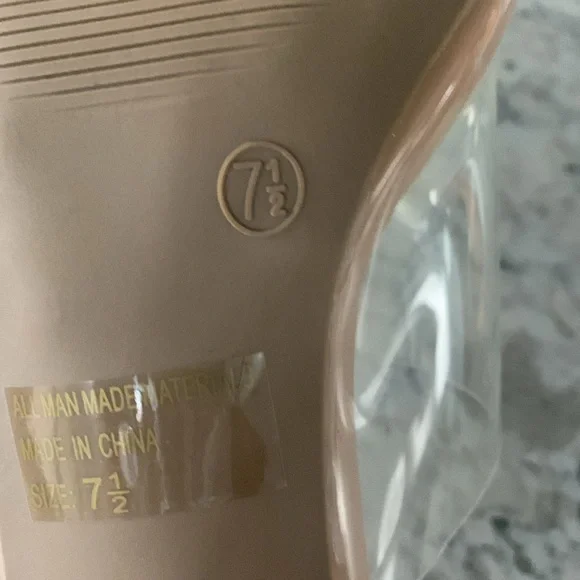 7 1/2 Wild Diva, Clear Heels, Nude, 4 inch. - Picture 4 of 5